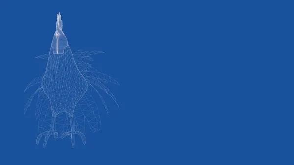 3D vykreslování obrysy kuřete — Stock fotografie