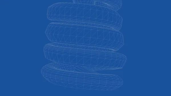 3d renderização de uma cobra delineada — Fotografia de Stock