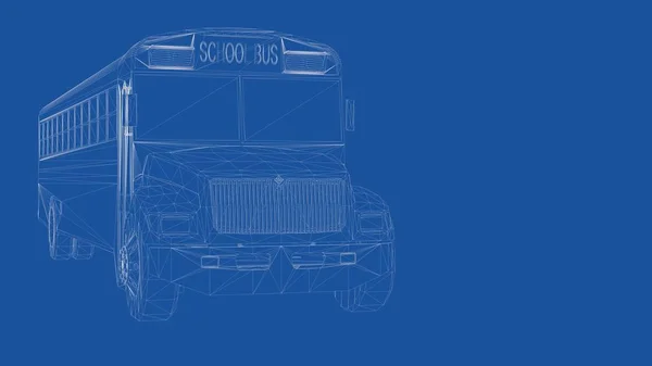 Representación 3d de un bus delineado — Foto de Stock