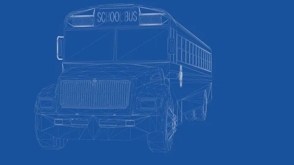 3D-Darstellung eines umrissenen Busses — Stockfoto