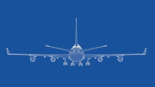 Anahattı hazırlanmış bir uçağın 3D render