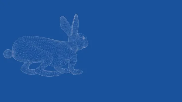 Representación 3d de un rabbit bosquejado — Foto de Stock