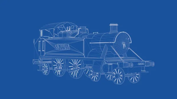 3d 渲染的概述的火车 — 图库照片