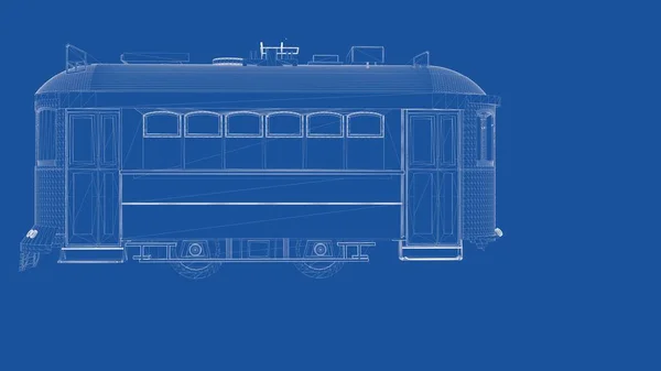 एक रेखांकित ट्रेन का 3 डी रेंडरिंग — स्टॉक फ़ोटो, इमेज