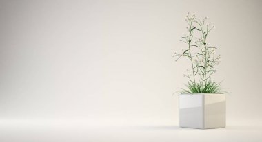 saksıyı iç ya da kavramsal tasarımı için 3D render