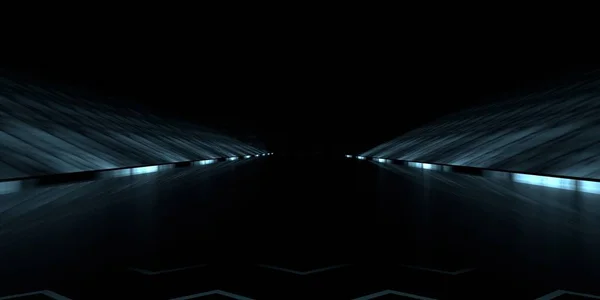 3d rendu d'une route futuriste avec des lumières — Photo