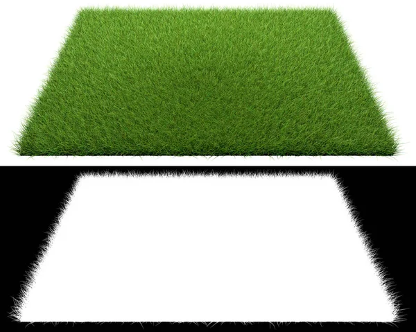 3D-weergave van een gras patch geïsoleerd op wit voor architectuur — Stockfoto