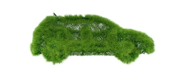 3d renderização de carro de grama — Fotografia de Stock