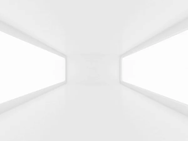 Futurista sala branca com área de luz 3d renderização — Fotografia de Stock