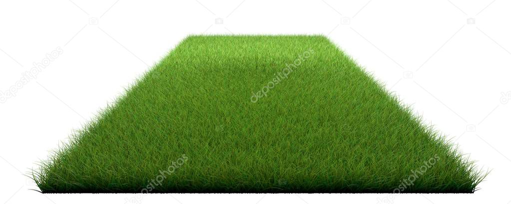 3d rendering of a grass patch isolated on white for architecture