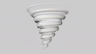 Beyaz bir kasırga 3D render