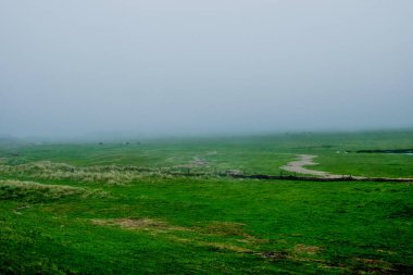 sisli bir ortam ile büyük yeşil alan