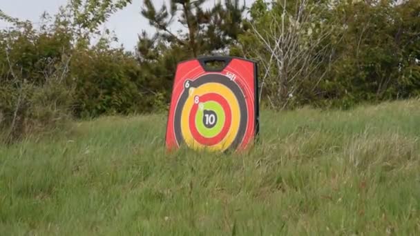 Hit the target bow — Stock Video