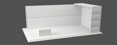 Sergi stand marka ve modelleri için kullanılan düz ve Corpor