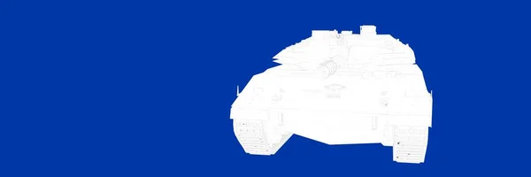 파란색 배경 청사진에 탱크의 3d 렌더링 — 스톡 사진