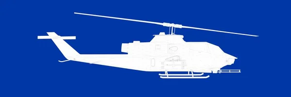 Representación 3d de un helicóptero sobre un plano de fondo azul —  Fotos de Stock