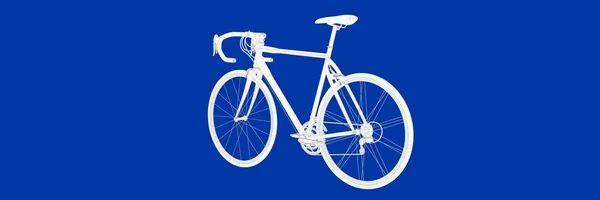 3D-Rendering eines Fahrrads auf blauem Hintergrund — Stockfoto