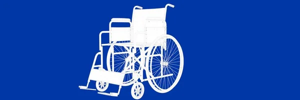 3D vykreslování vozíčkářů na modrém pozadí návrhu — Stock fotografie