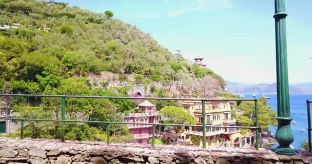 イタリア ポルトフィーノの上から撮影 — ストック動画