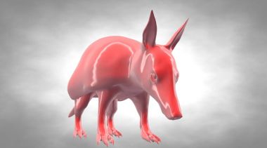 bir yansıtıcı karınca yiyen hayvan arka plan üzerinde 3D render