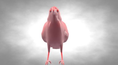 bir ayakta yansıtıcı karga kuş 3D render