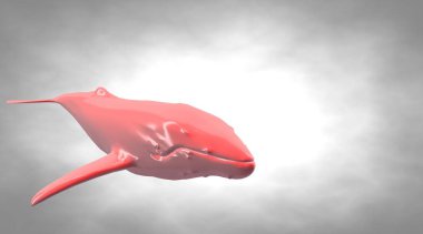 yüzgeçleri ile Yüzme bir yansıtıcı balık şekil 3D render