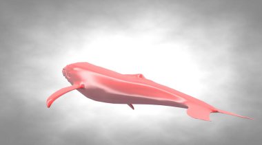 yüzgeçleri ile Yüzme bir yansıtıcı balık şekil 3D render