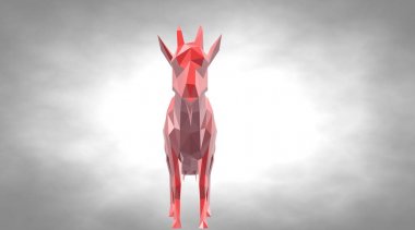 yansıtıcı keçi küçük boynuzları ile 3D render