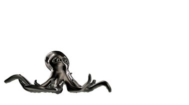 yansıtıcı bir ahtapot çok uzun el ile 3D render