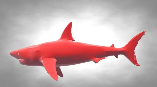 Yüzgeçleri ile Yüzme bir yansıtıcı balık şekil 3D render — Stok fotoğraf