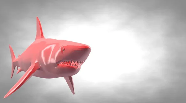 3D візуалізація відбиваючої форми риби, плаваючи з плавцями — стокове фото