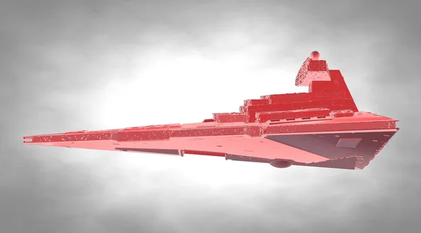 3D-rendering av flygande och detaljerad rymdskepp — Stockfoto