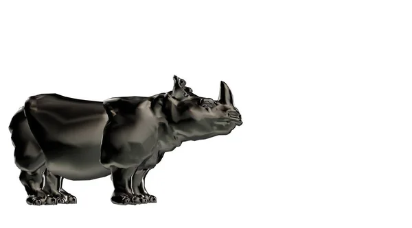 3d rendering of a reflective hippo animal and isolated on a whit — Stock Photo, Image