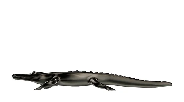 Korkunç yansıtıcı timsah hayvan 3D render — Stok fotoğraf