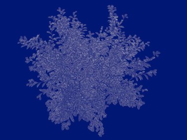 Seviyelendirilmiş ağacının bir 3B oluşturma blueprint üzerinde izole mavi arka