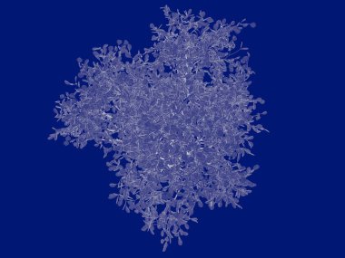 Seviyelendirilmiş ağacının bir 3B oluşturma blueprint üzerinde izole mavi arka