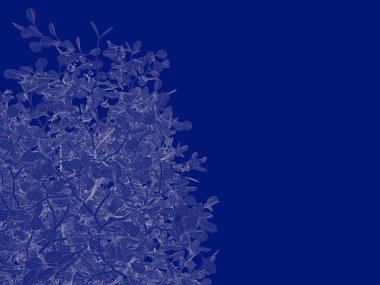 Seviyelendirilmiş ağacının bir 3B oluşturma blueprint üzerinde izole mavi arka