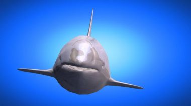 bir yansıtıcı yunus hayvan arka plan üzerinde 3D render