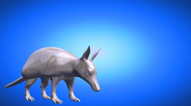 bir yansıtıcı karınca yiyen hayvan arka plan üzerinde 3D render