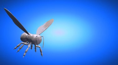 bir yansıtıcı arı böcek bir arka plan üzerinde 3D render