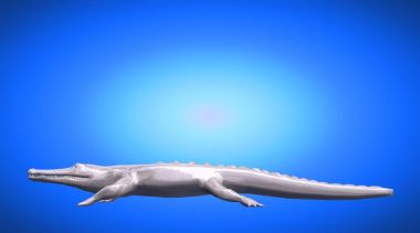 korkunç yansıtıcı timsah hayvan 3D render 