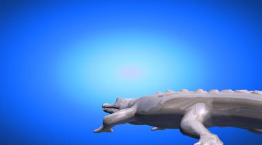 korkunç yansıtıcı timsah hayvan 3D render 