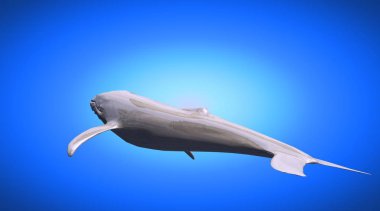 yüzgeçleri ile Yüzme bir yansıtıcı balık şekil 3D render