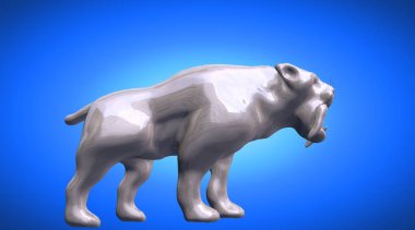 bir yansıtıcı kaplan hayvan arka plan üzerinde 3D render