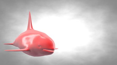 bir yansıtıcı yunus hayvan arka plan üzerinde 3D render