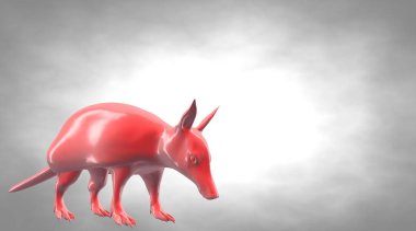 bir yansıtıcı karınca yiyen hayvan arka plan üzerinde 3D render