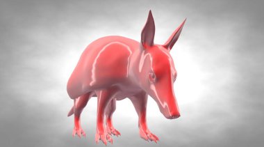 bir yansıtıcı karınca yiyen hayvan arka plan üzerinde 3D render