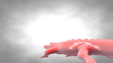 korkunç yansıtıcı timsah hayvan 3D render 