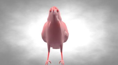 bir ayakta yansıtıcı karga kuş 3D render