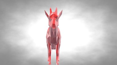 yansıtıcı keçi küçük boynuzları ile 3D render